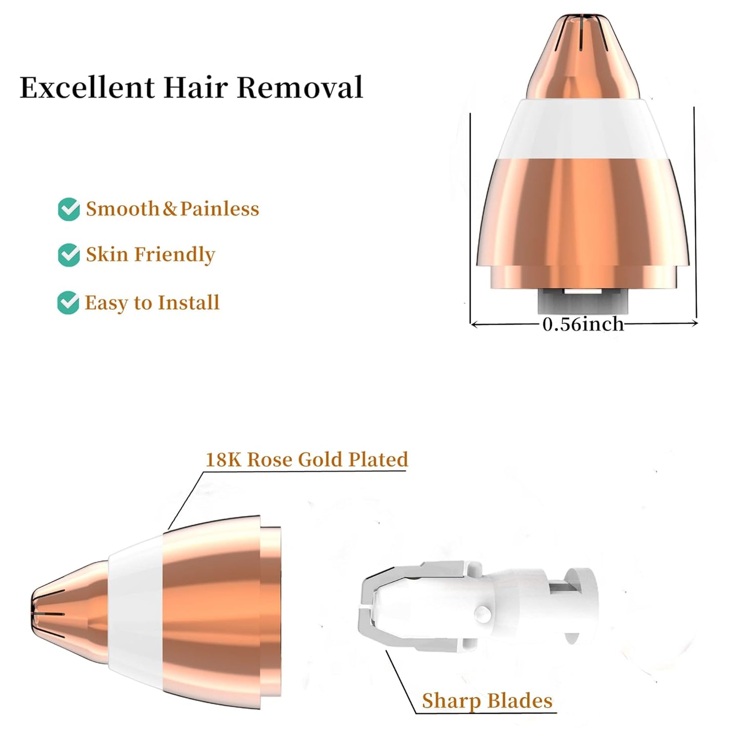 Eyebrow Hair Remover Replacement Heads for Finishing Touch Flawless Facial Hair Remover