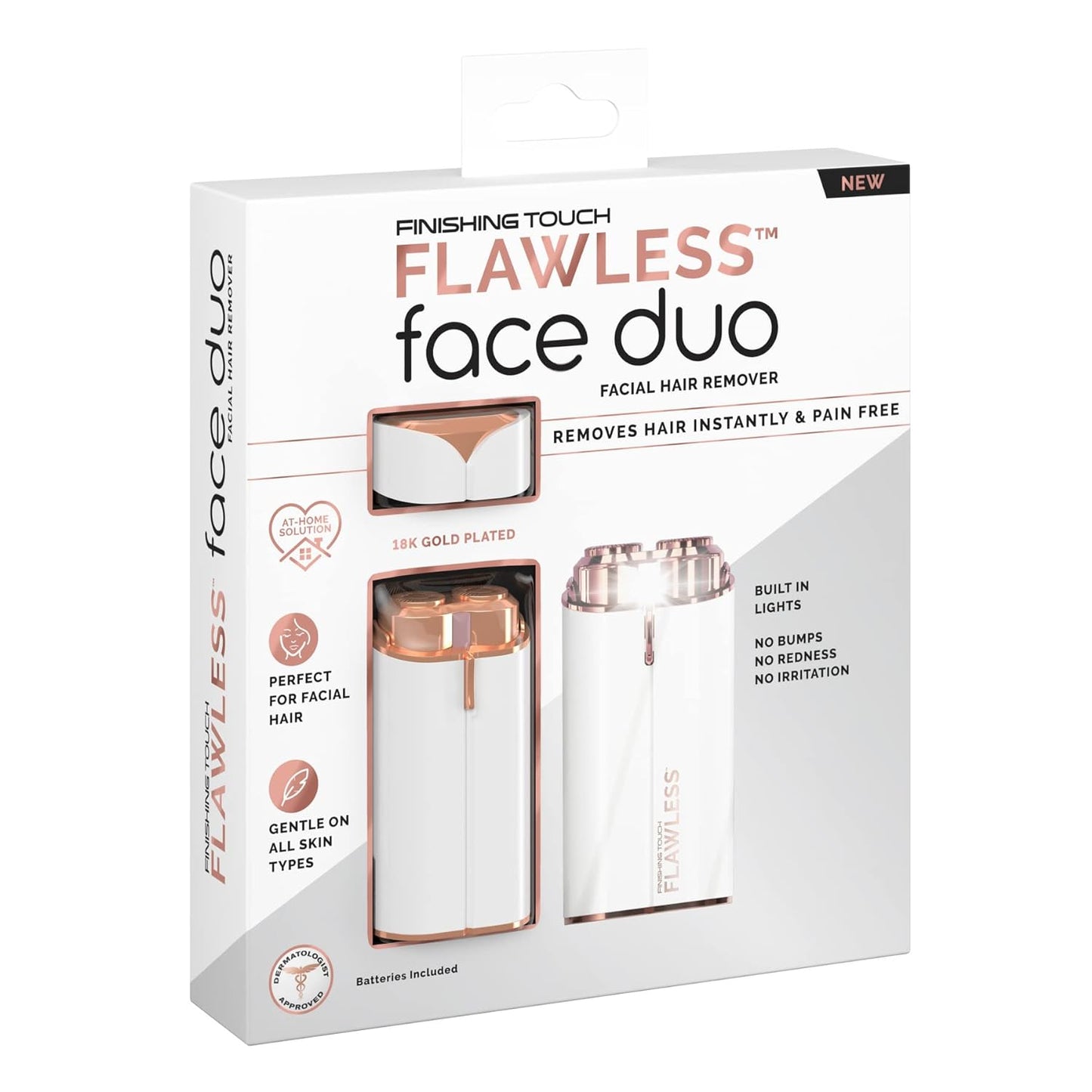 Flawless Women’s Painless Hair Remover Face Duo