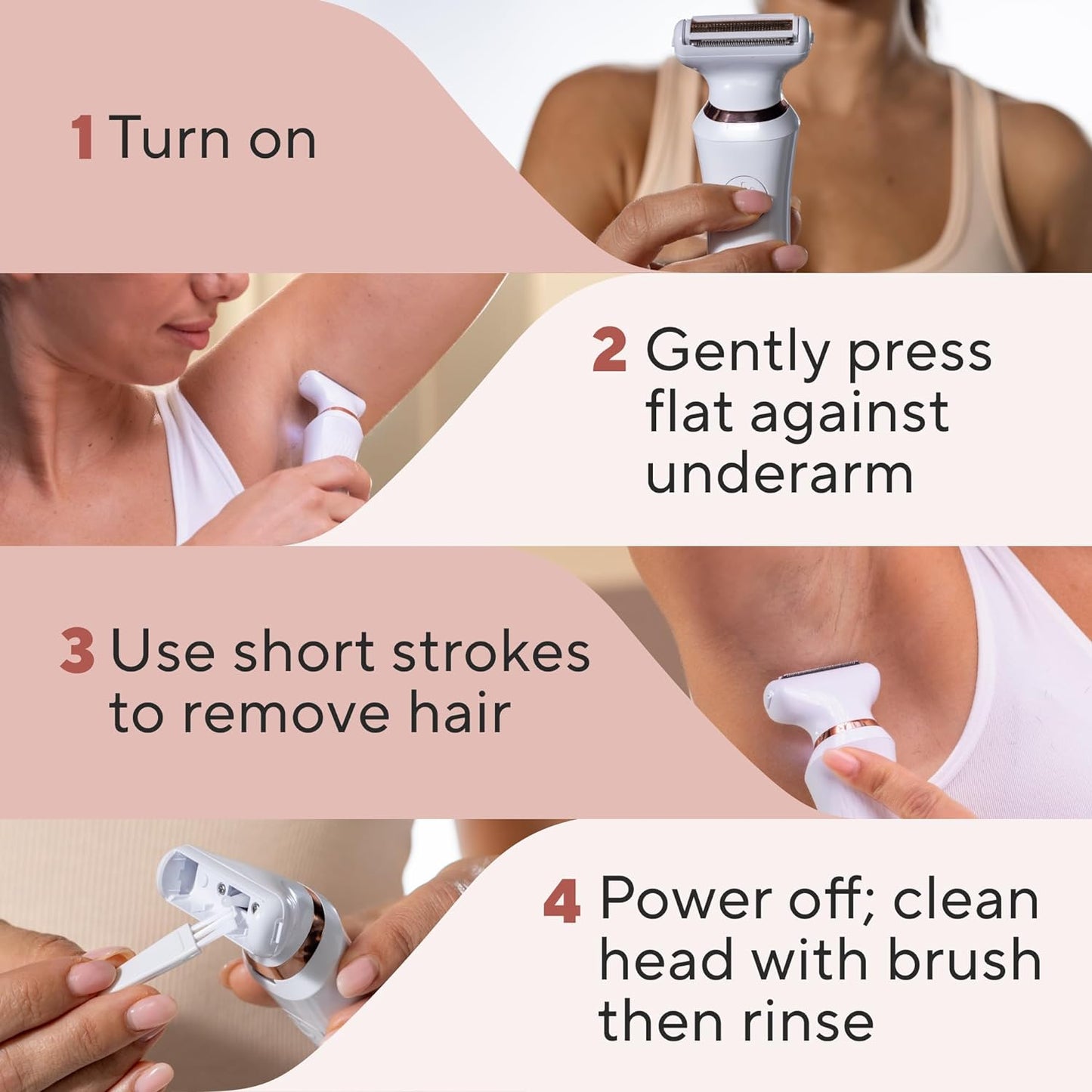 Flawless Underarm Hair Removal Electric Razor Device